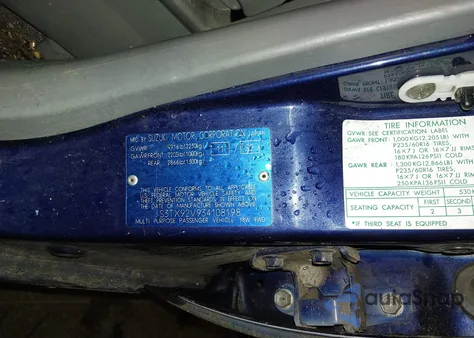 2003 Suzuki Xl-7 Ltd/Touring z USA, uszkodzony, nr VIN JS3TX92V934108198